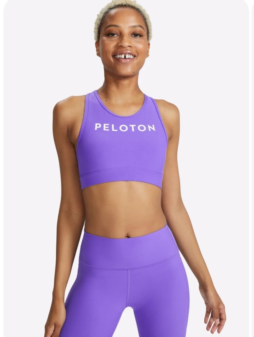 Peloton Lavender High-Neck Crop Sports Bra and Leggings Size Medium Nwt